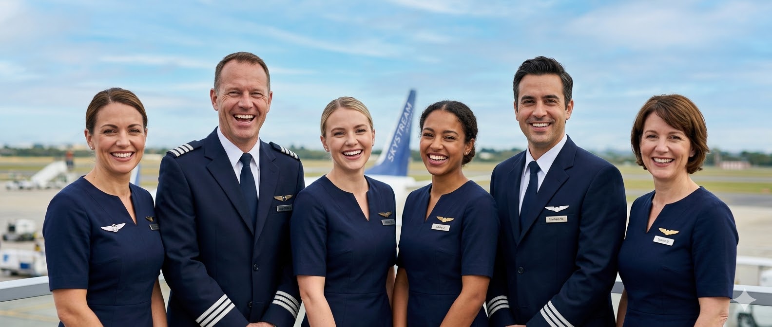 Flight crew at the airport